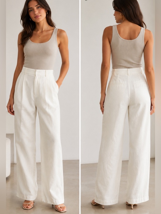 GAP Pants - Gap Women’s White Linen Blend Wide Leg Pants Size 16